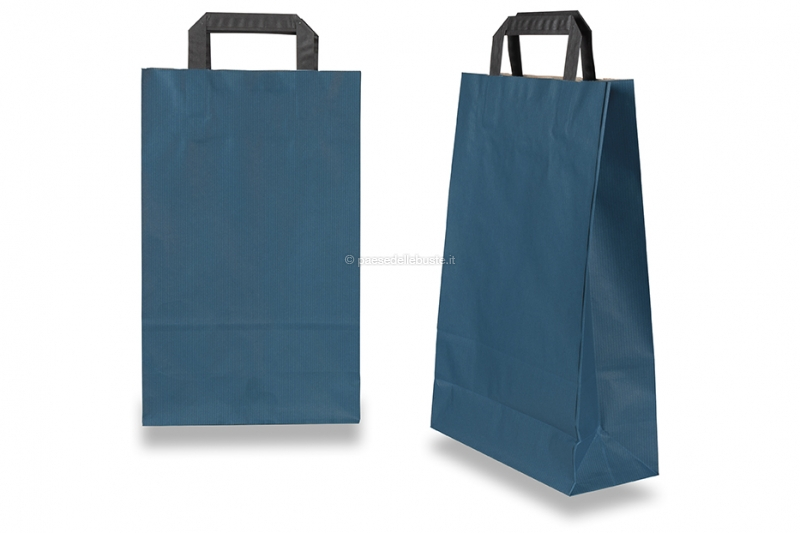 SET 5 BUSTE BORSA REGALO SACCHETTI CARTA COLORE BLU 22 X 16 X8CM 68449