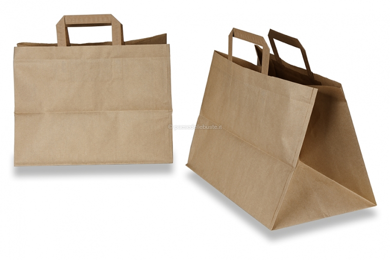 Ordinare online sacchetti di carta con manici piatti